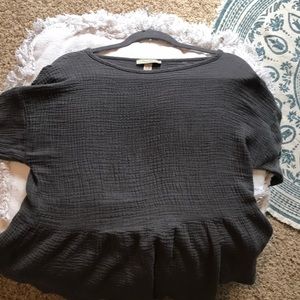 Oversized Peplum top neutrals